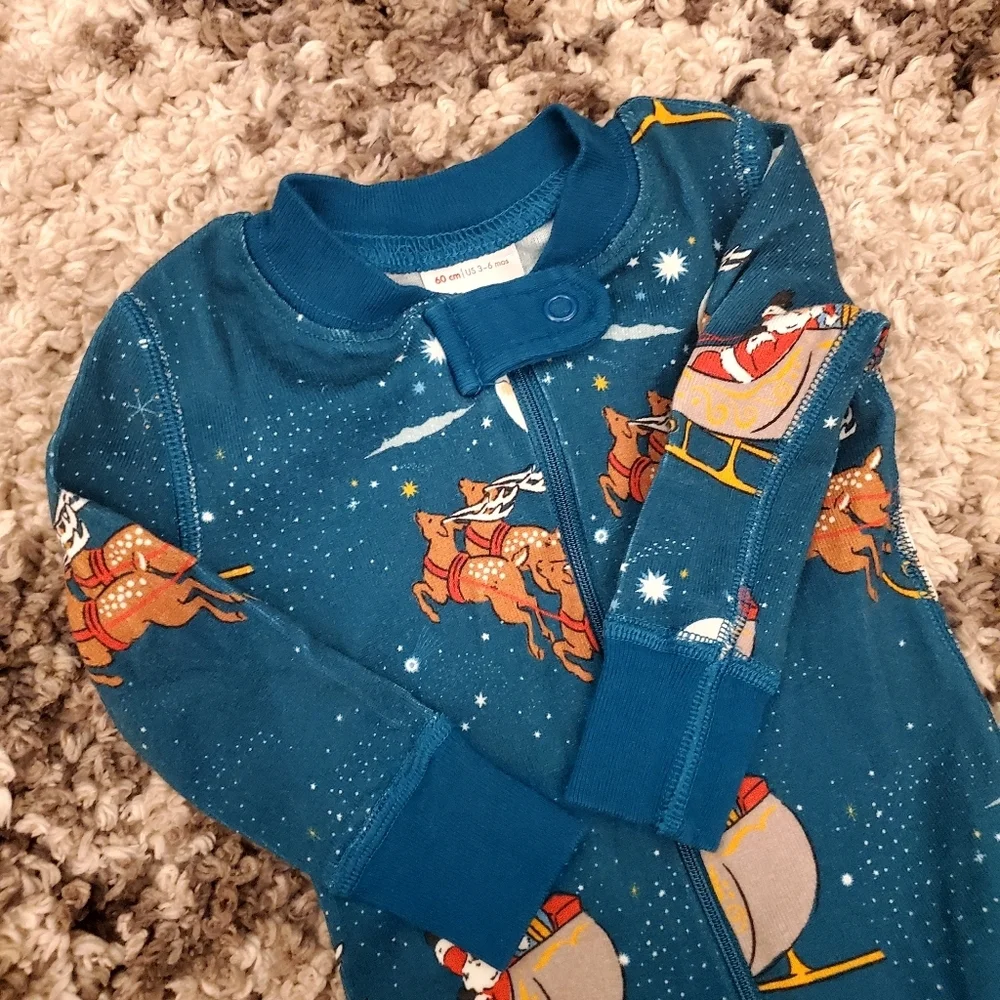 NWOT Hanna Andersson Christmas Onesie Sleeper Outfit 3-6m